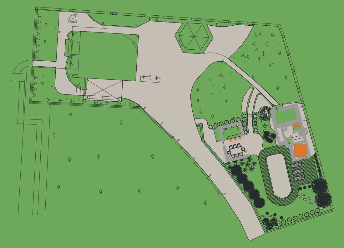 The view drawn from the DWG file that the render was made from