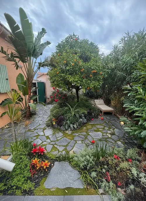 Vegetable garden layout and raised beds