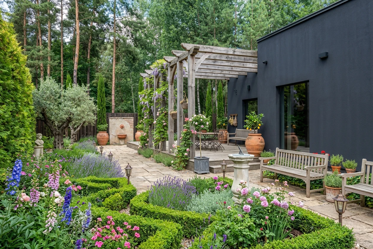 Country Estate AI landscape design style