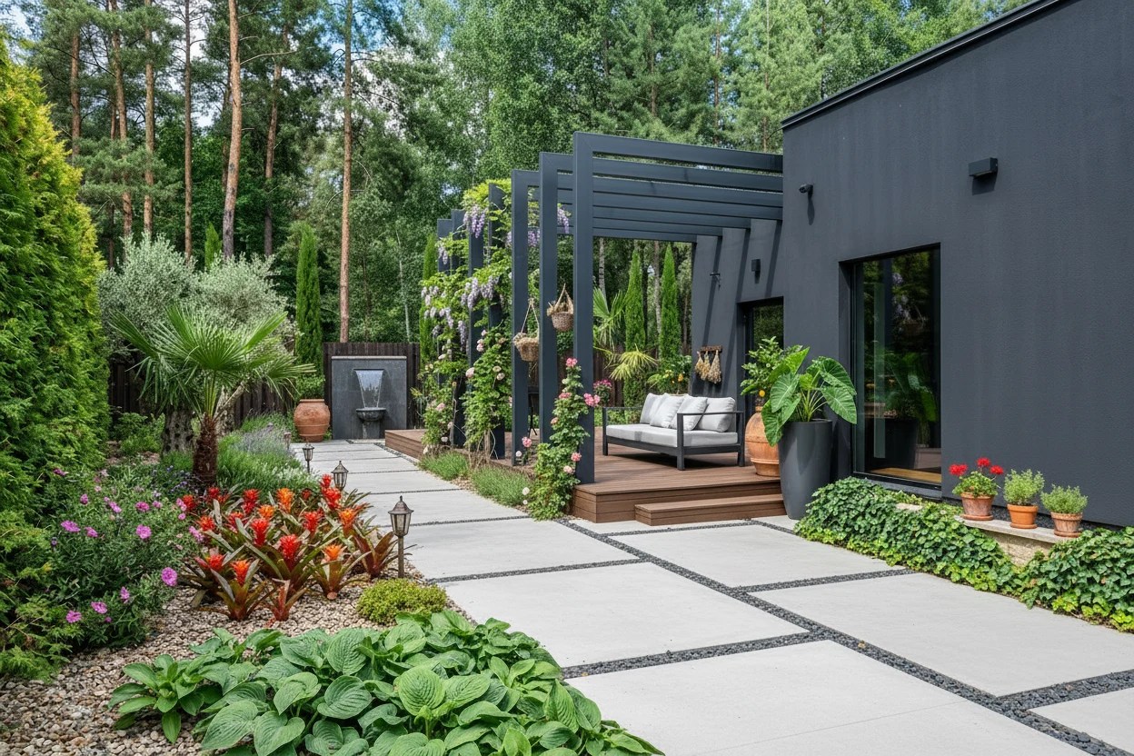 Tropical Modern AI landscape design style