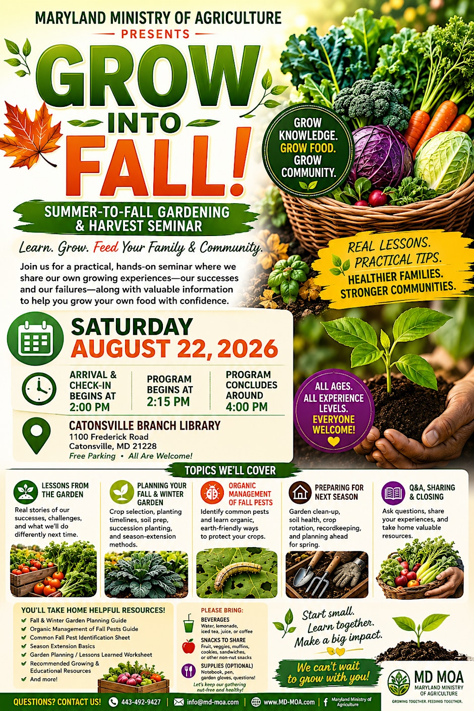 Grow Into Fall: Summer-to-Fall Gardening & Harvest Seminar
