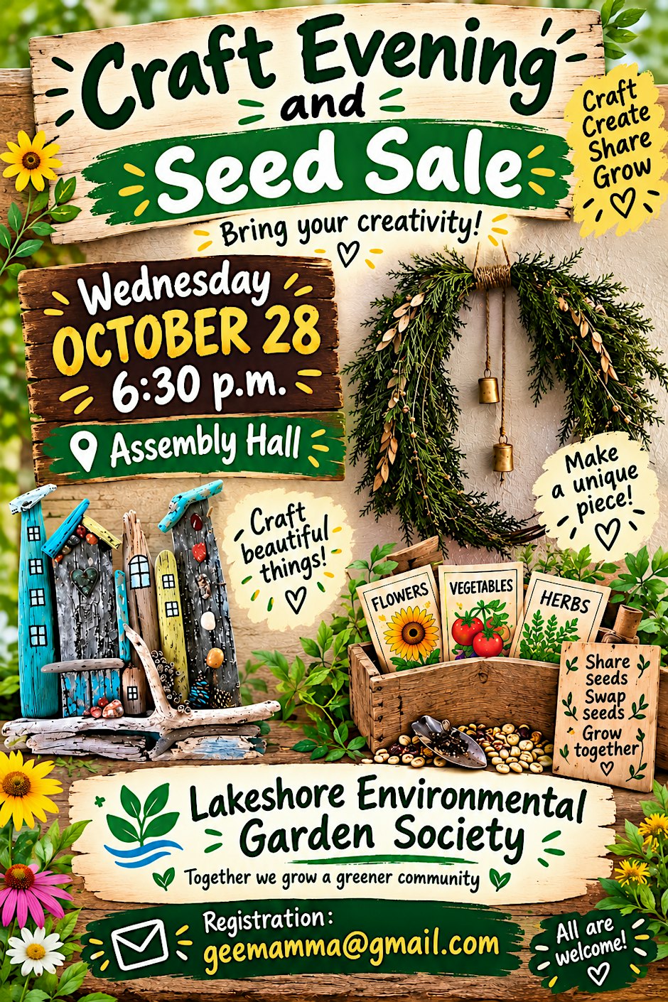 Lakeshore Environmental Garden Society Cratft Evening