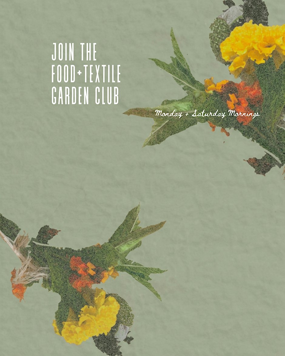 Food and Textile Garden Club (Mondays + Saturdays)