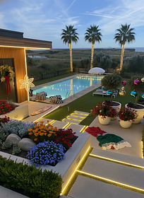  Christmas landscaping design focused on a "Modern Tropical Christmas Garden" theme:
1. Luxe Ligh...