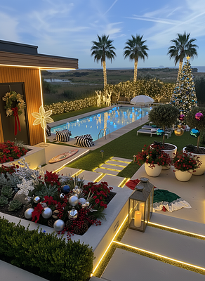 This space can be transformed into a dazzling Coastal Christmas Elegance scene, leveraging the cl...