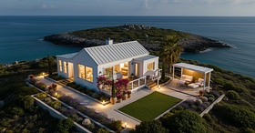 Add a few warm yellow spaced out outdoor lamps along the paths and convert to a beautiful night v...